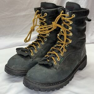 Georgia 8" Heritage Logger Boots Mens US 8.5 M Black Leather Waterproof G8010